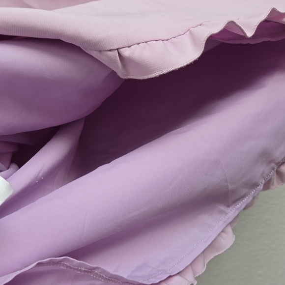 Gal Meets Glam Ruffle-Trim Peter Pan Collar Over The Knee Pastel Lilac Dress - Picture 8 of 9